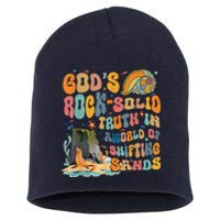 GodS Rock Solid Breaker Rock Beach Vbs 2024 Christian Short Acrylic Beanie