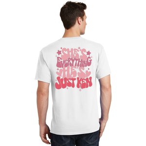 Groovy Retro Shes Everything Hes Just Ken (Word On Back) T-Shirt