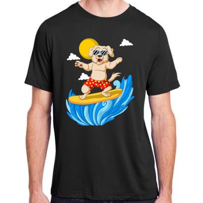 Golden Retriver Surfing Adult ChromaSoft Performance T-Shirt