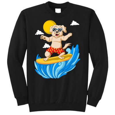 Golden Retriver Surfing Tall Sweatshirt