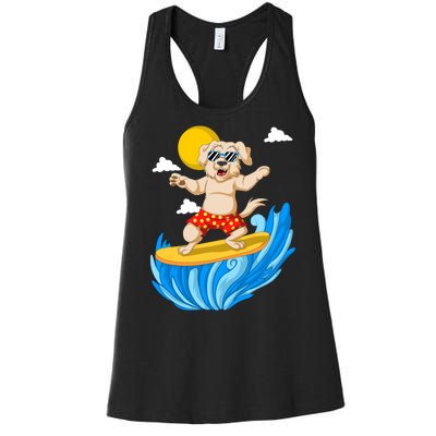 Golden Retriver Surfing Women's Racerback Tank