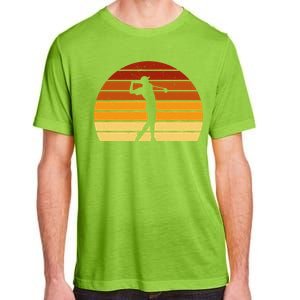 Golf Retro Sunset Golfing Adult ChromaSoft Performance T-Shirt