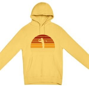 Golf Retro Sunset Golfing Premium Pullover Hoodie