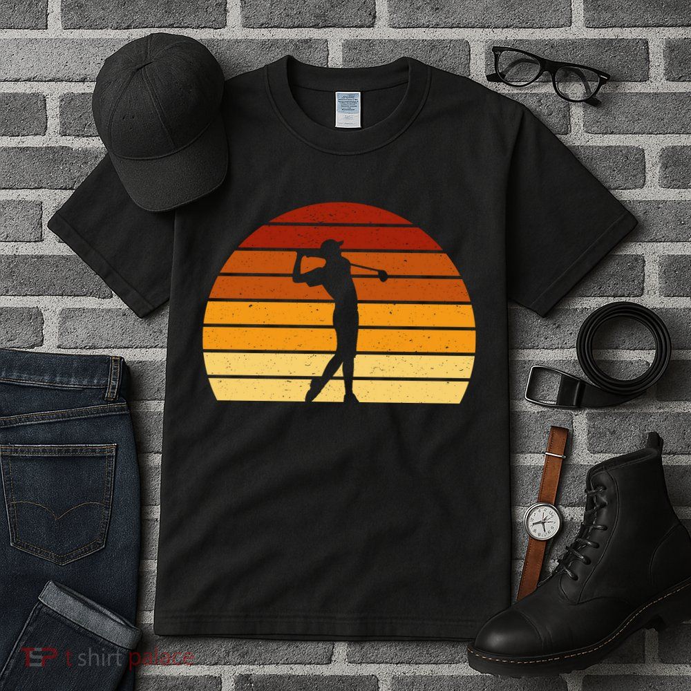 Golf Retro Sunset Golfing Tall T-Shirt
