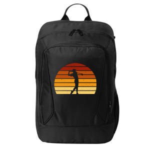 Golf Retro Sunset Golfing City Backpack