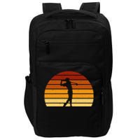 Golf Retro Sunset Golfing Impact Tech Backpack