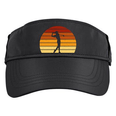 Golf Retro Sunset Golfing Adult Drive Performance Visor