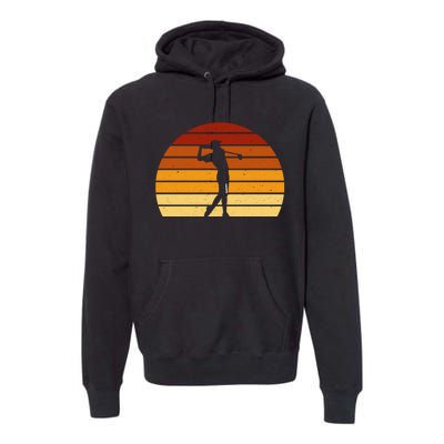 Golf Retro Sunset Golfing Premium Hoodie