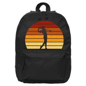 Golf Retro Sunset Golfing 16 in Basic Backpack