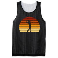 Golf Retro Sunset Golfing Mesh Reversible Basketball Jersey Tank