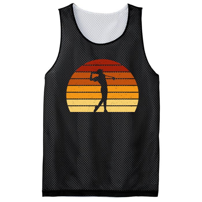 Golf Retro Sunset Golfing Mesh Reversible Basketball Jersey Tank