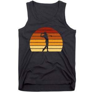 Golf Retro Sunset Golfing Tank Top