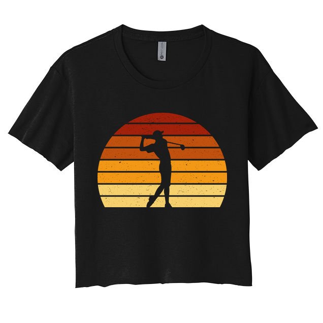 Golf Retro Sunset Golfing Crop Top