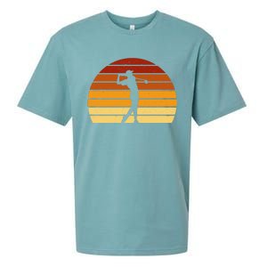 Golf Retro Sunset Golfing Sueded Cloud Jersey T-Shirt