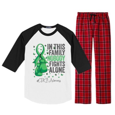 Green Ribbon Survivor Fighter CDKL5 Awareness VNeck Raglan Sleeve Pajama Set