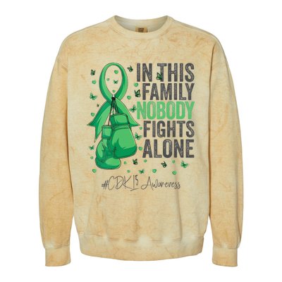 Green Ribbon Survivor Fighter CDKL5 Awareness VNeck Colorblast Crewneck Sweatshirt