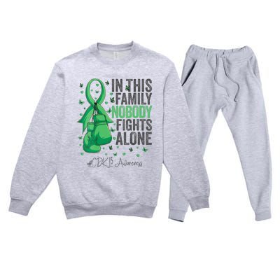 Green Ribbon Survivor Fighter CDKL5 Awareness VNeck Premium Crewneck Sweatsuit Set