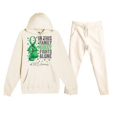 Green Ribbon Survivor Fighter CDKL5 Awareness VNeck Premium Hooded Sweatsuit Set