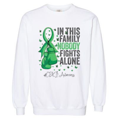 Green Ribbon Survivor Fighter CDKL5 Awareness VNeck Garment-Dyed Sweatshirt