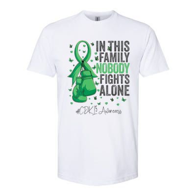 Green Ribbon Survivor Fighter CDKL5 Awareness VNeck Softstyle CVC T-Shirt