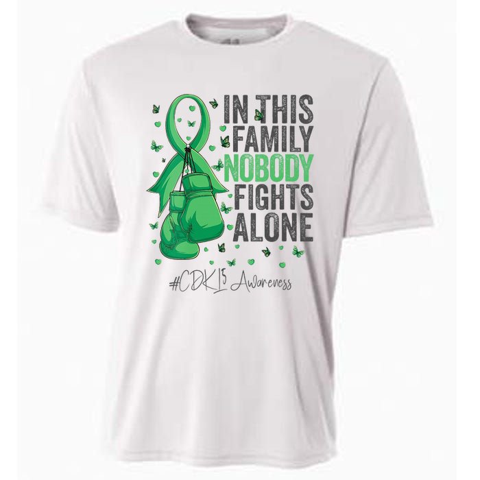 Green Ribbon Survivor Fighter CDKL5 Awareness VNeck Cooling Performance Crew T-Shirt