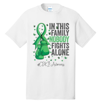 Green Ribbon Survivor Fighter CDKL5 Awareness VNeck Tall T-Shirt