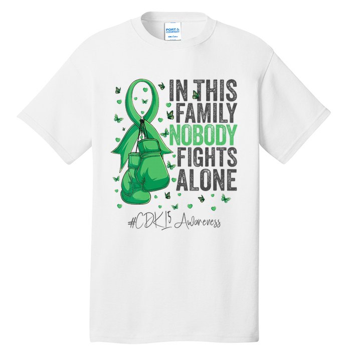 Green Ribbon Survivor Fighter CDKL5 Awareness VNeck Tall T-Shirt