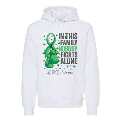 Green Ribbon Survivor Fighter CDKL5 Awareness VNeck Premium Hoodie