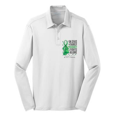 Green Ribbon Survivor Fighter CDKL5 Awareness VNeck Silk Touch Performance Long Sleeve Polo