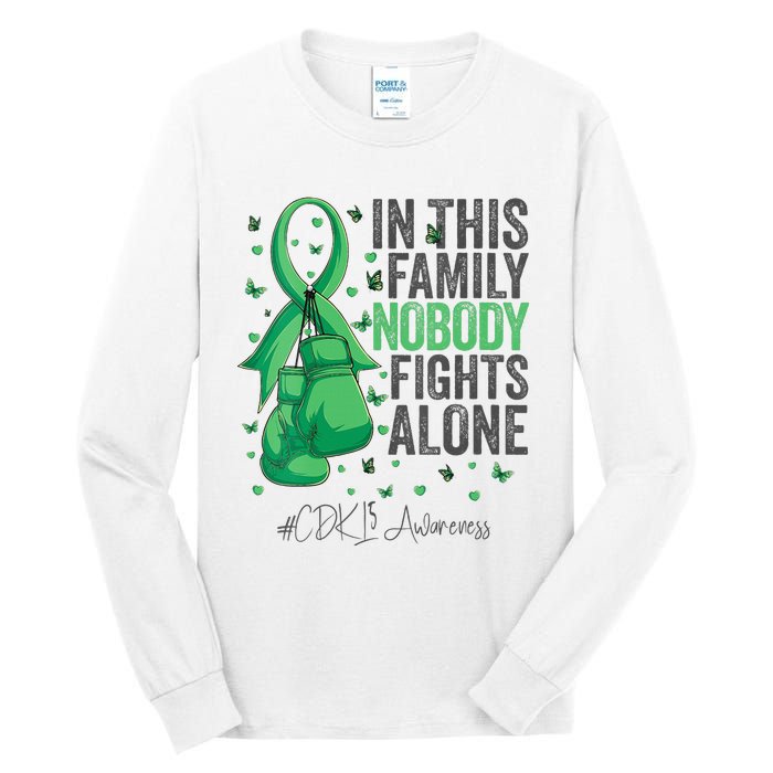 Green Ribbon Survivor Fighter CDKL5 Awareness VNeck Tall Long Sleeve T-Shirt