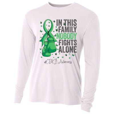 Green Ribbon Survivor Fighter CDKL5 Awareness VNeck Cooling Performance Long Sleeve Crew