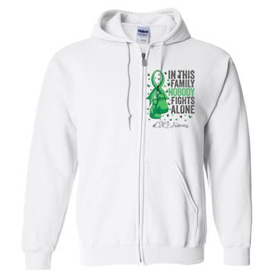 Green Ribbon Survivor Fighter CDKL5 Awareness VNeck Full Zip Hoodie