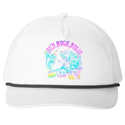 GodS Rock Solid Breaker Rock Beach Vbs 2024 Christian Snapback Five-Panel Rope Hat