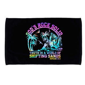 GodS Rock Solid Breaker Rock Beach Vbs 2024 Christian Microfiber Hand Towel