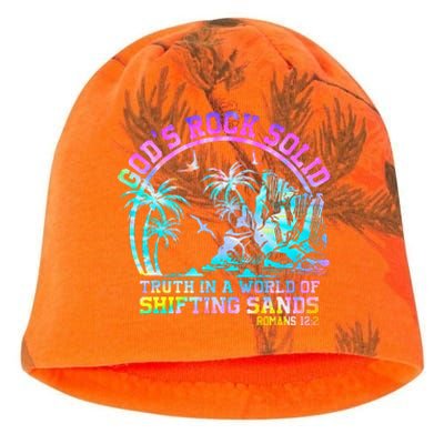 GodS Rock Solid Breaker Rock Beach Vbs 2024 Christian Kati - Camo Knit Beanie