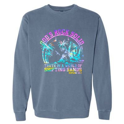 GodS Rock Solid Breaker Rock Beach Vbs 2024 Christian Garment-Dyed Sweatshirt