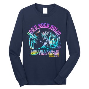 GodS Rock Solid Breaker Rock Beach Vbs 2024 Christian Long Sleeve Shirt