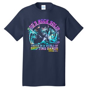 GodS Rock Solid Breaker Rock Beach Vbs 2024 Christian Tall T-Shirt