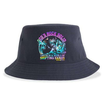 GodS Rock Solid Breaker Rock Beach Vbs 2024 Christian Sustainable Bucket Hat