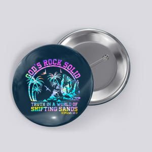 GodS Rock Solid Breaker Rock Beach Vbs 2024 Christian Button