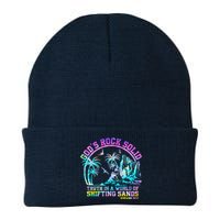 GodS Rock Solid Breaker Rock Beach Vbs 2024 Christian Knit Cap Winter Beanie