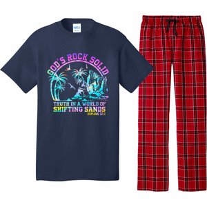 GodS Rock Solid Breaker Rock Beach Vbs 2024 Christian Pajama Set