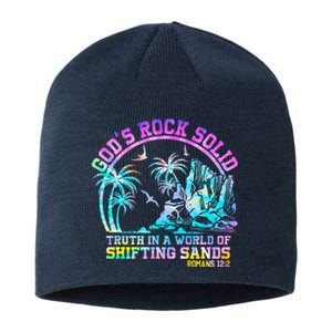 GodS Rock Solid Breaker Rock Beach Vbs 2024 Christian Sustainable Beanie