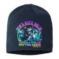 GodS Rock Solid Breaker Rock Beach Vbs 2024 Christian Sustainable Beanie