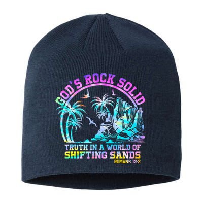 GodS Rock Solid Breaker Rock Beach Vbs 2024 Christian Sustainable Beanie