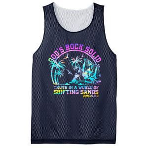 GodS Rock Solid Breaker Rock Beach Vbs 2024 Christian Mesh Reversible Basketball Jersey Tank