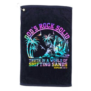 GodS Rock Solid Breaker Rock Beach Vbs 2024 Christian Platinum Collection Golf Towel