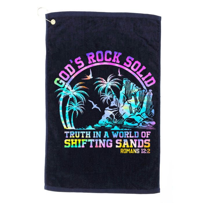 GodS Rock Solid Breaker Rock Beach Vbs 2024 Christian Platinum Collection Golf Towel