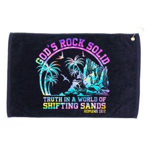 GodS Rock Solid Breaker Rock Beach Vbs 2024 Christian Grommeted Golf Towel