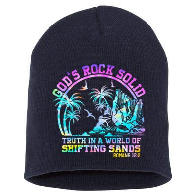 GodS Rock Solid Breaker Rock Beach Vbs 2024 Christian Short Acrylic Beanie